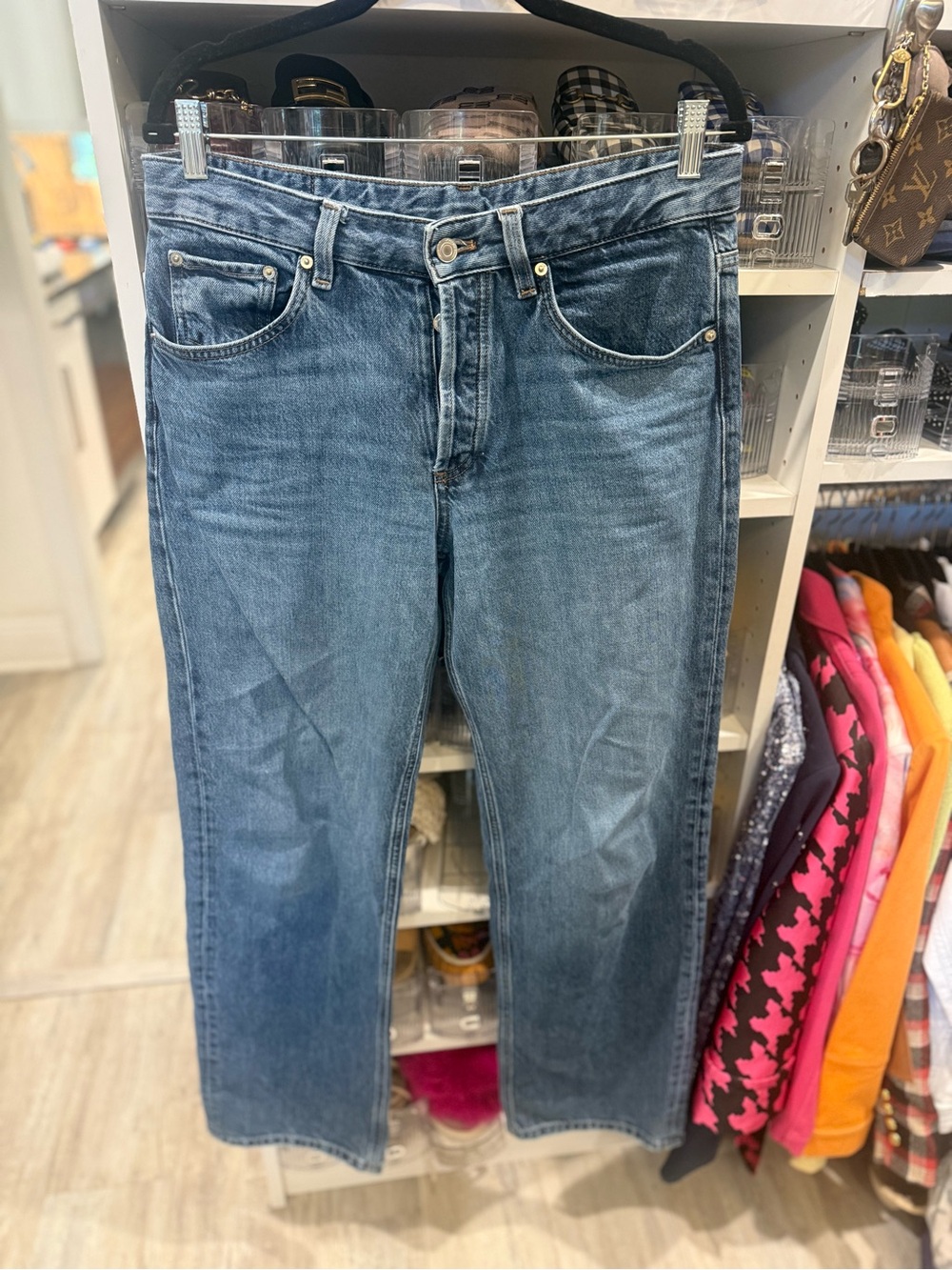 Massimo Dutti women’s size 8 wide-straight -Leg Mid Wash Denim Jeans